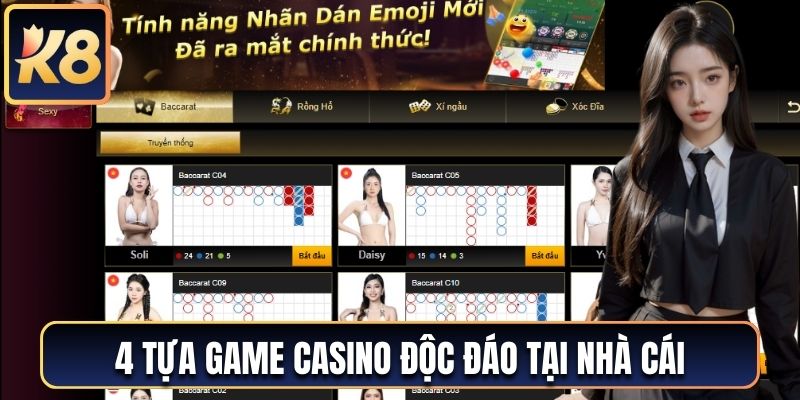 4 tựa game Casino độc đáo tại nhà cái