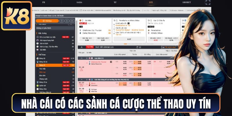 Nhà cái có các sảnh cá cược thể thao uy tín