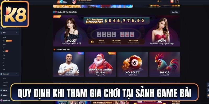 Những quy định khi tham gia chơi tại sảnh game bài